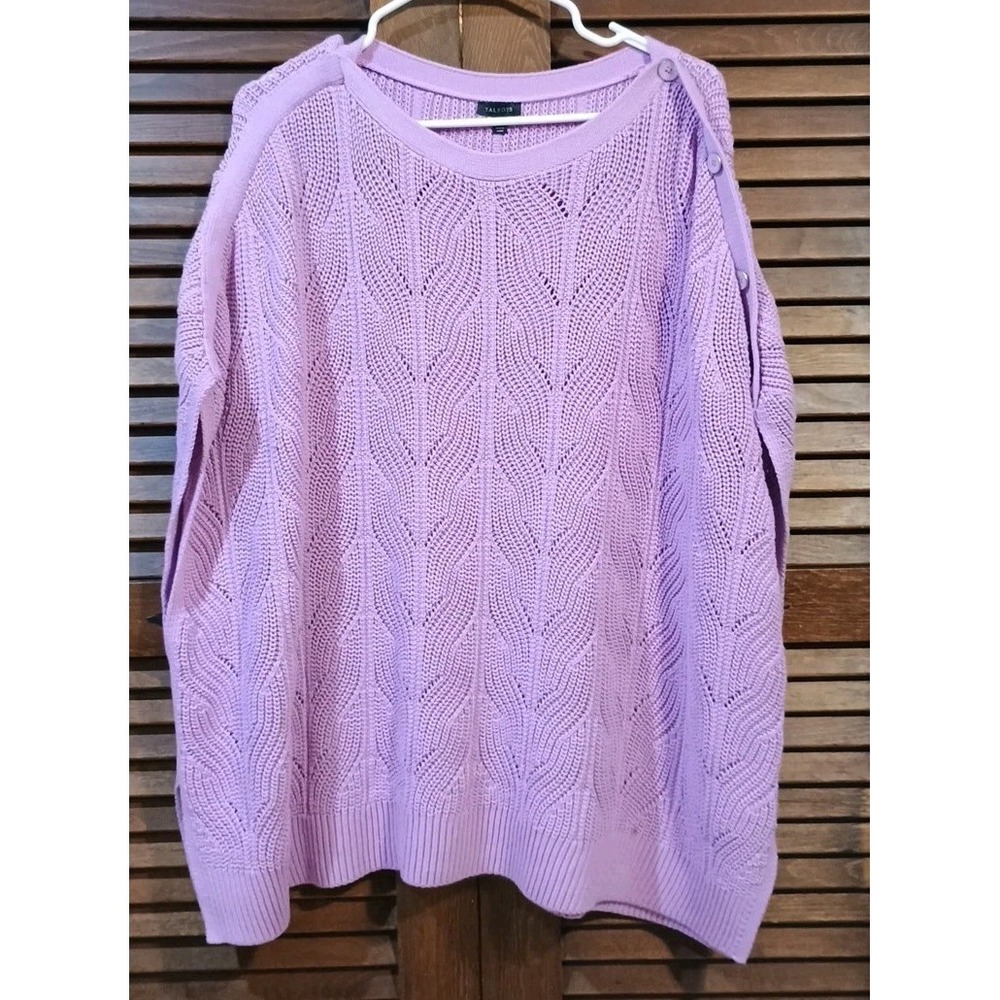 NEW Talbots Oversized M/L Purple Knit Cozy Sweater Blouse‎ Shirt Top Winter